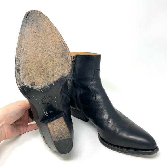 * Buttero Black Leather Western Boots Made in Italy Size 39 - Picture 7 of 13